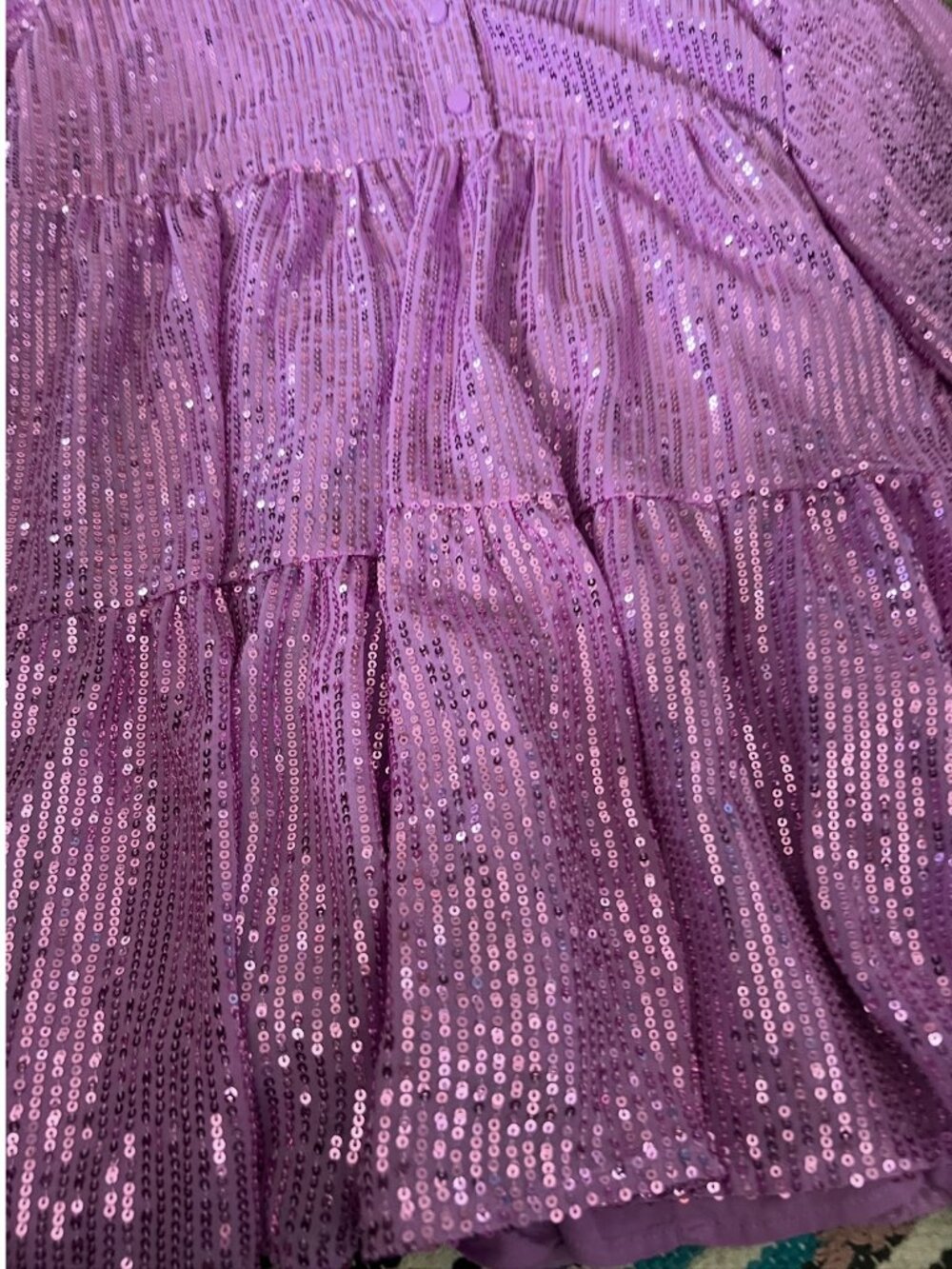 Maeve Bettina Tiered Shirt Dress: Sequin Mini size XSP - Picture 10 of 14